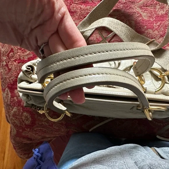 Miu Miu Gray Slouchy Shoulder Bag with Gold-Tone Accents - Picture 10 of 11